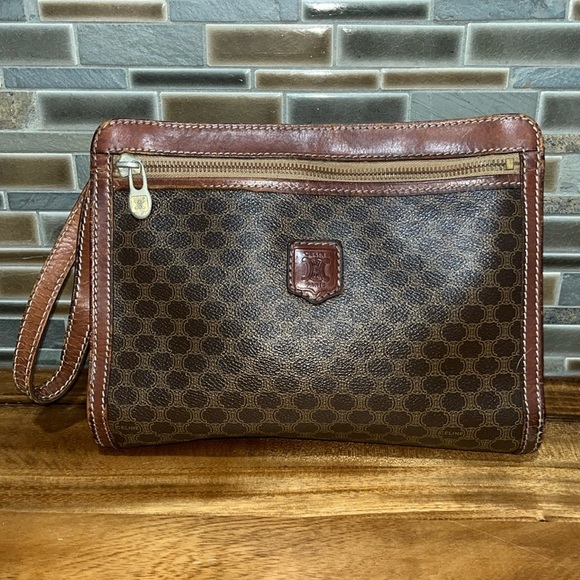 Celine Handbags - Authentic Celine Macadam Blason Pattern Clutch Hand Bag PVC Leather